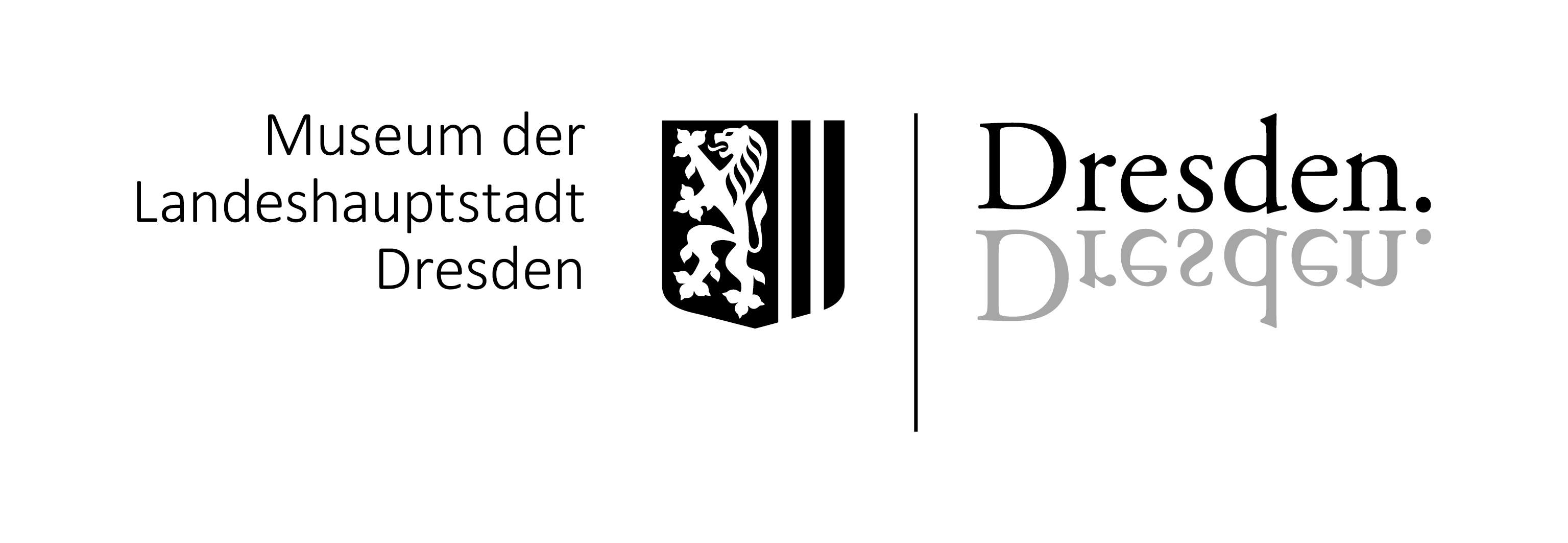 KI generiert: Das Bild zeigt das Logo des Museums der Landeshauptstadt Dresden, bestehend aus einem Wappen und dem Schriftzug "Dresden".