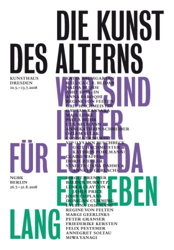 KI generiert: Das Bild ist ein Plakat für eine Kunstausstellung mit dem Titel "Die Kunst des Alterns". Es enthält Informationen zu den Ausstellungsorten und -daten sowie die Namen der beteiligten Künstler.